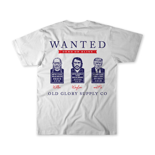 Willie, Waylon and Trump – Outlaw Mugshot Tee
